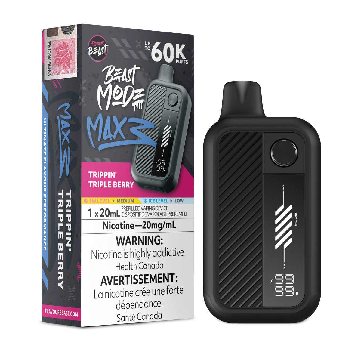 Flavour Beast Beast Mode Max 3 Disposable Vape - 60K Puffs - 20mL
