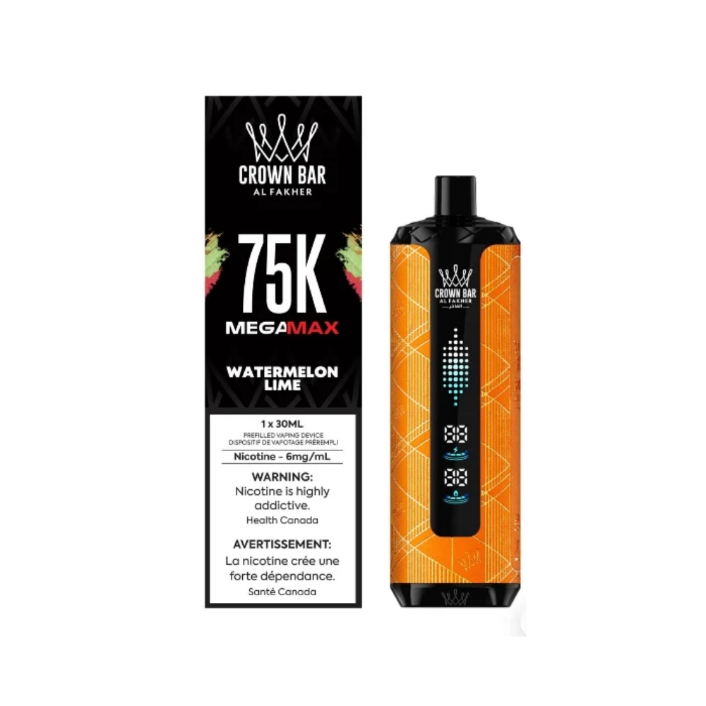 Al Fakher Crown Bar Mega Max Disposable Shisha Bar - 75K Puffs - 30mL